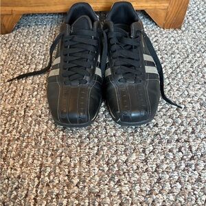 Skechers Men's Black Sneakers with Gray Stripes